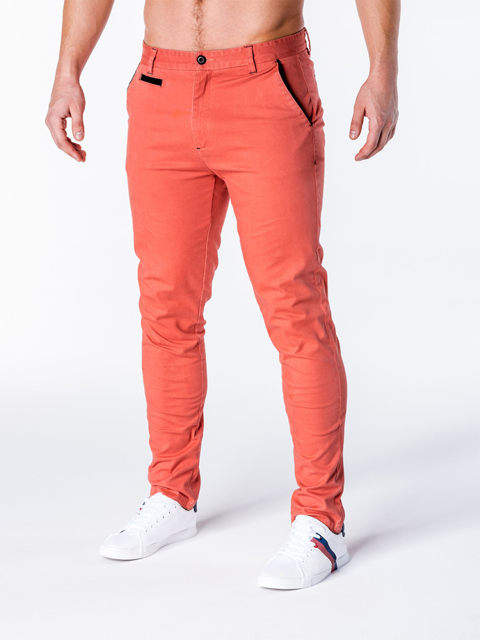 Spodnie męskie chino - pomarańczowe P646