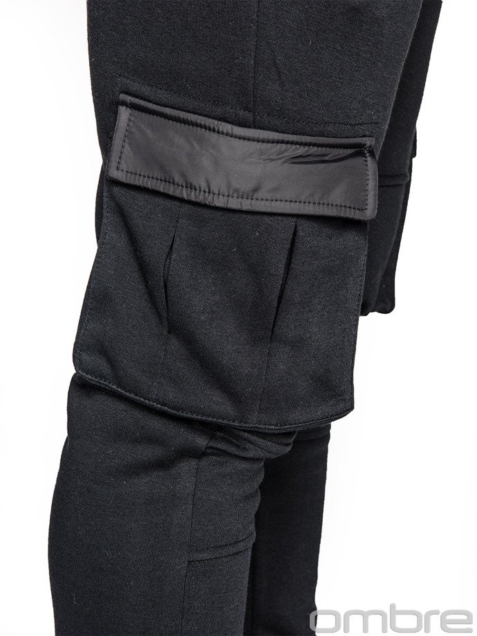 Spodnie męskie dresowe P429 - czarne