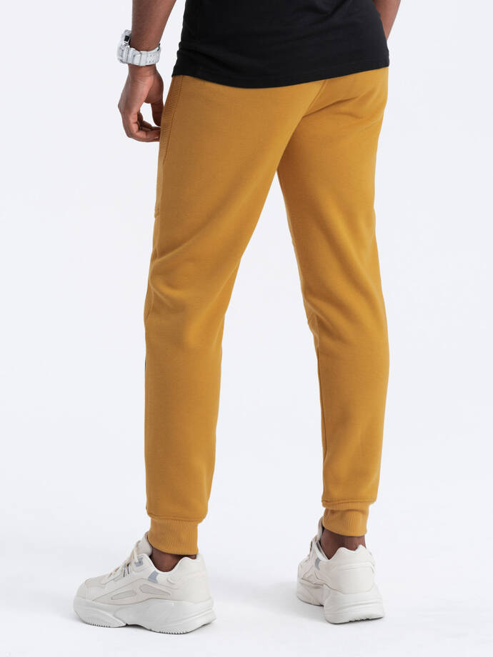 Spodnie męskie dresowe joggery P920 - żółte