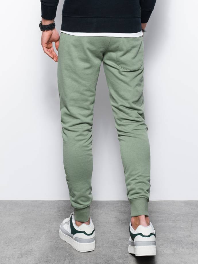 Spodnie męskie dresowe joggery P948 - zielone