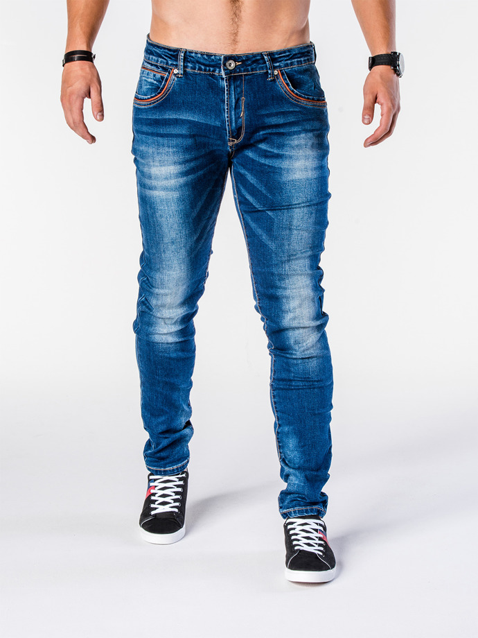 Spodnie męskie jeansowe P584 - niebieskie