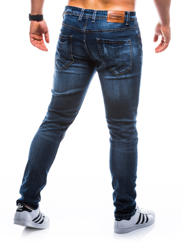 Spodnie męskie jeansowe P765 - granatowe