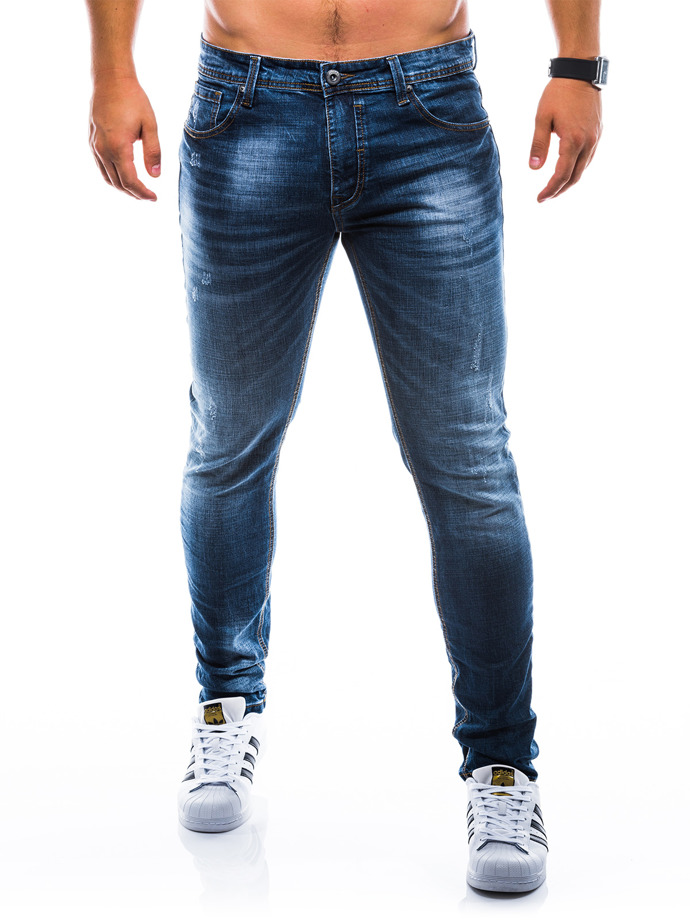Spodnie męskie jeansowe P770 - granatowe
