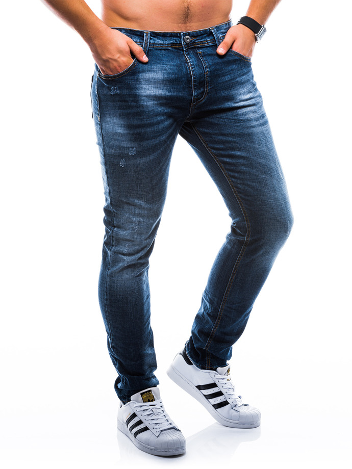 Spodnie męskie jeansowe P770 - granatowe