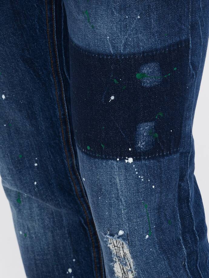 Spodnie męskie jeansowe SKINNY FIT - niebieskie P1063