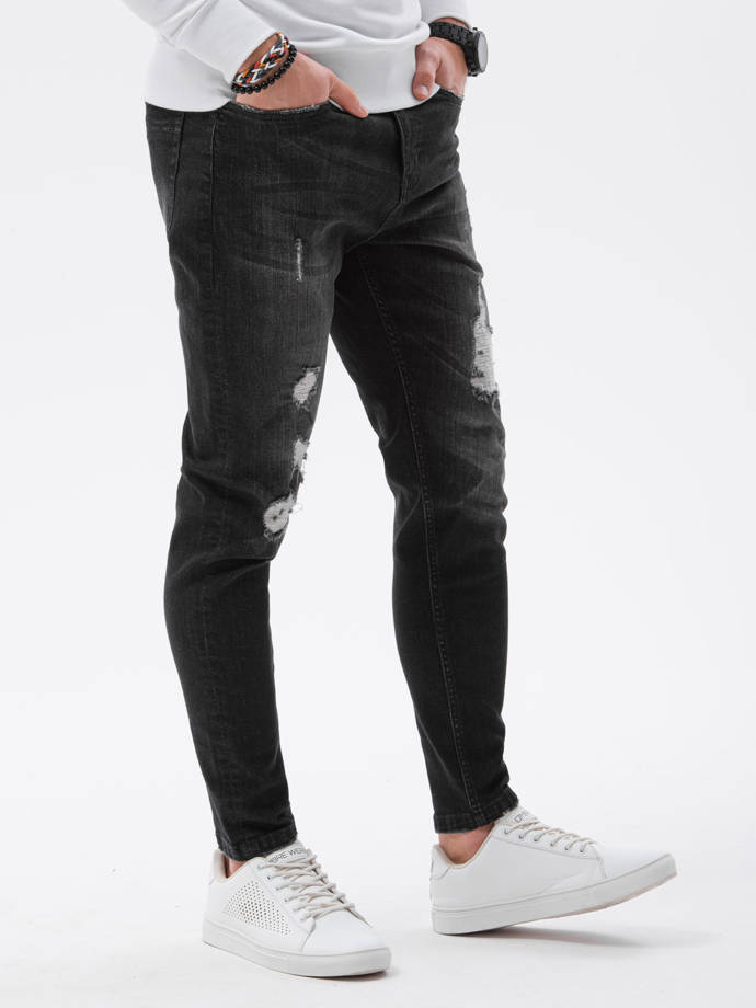 Spodnie męskie jeansowe SLIM FIT P1064 - czarne