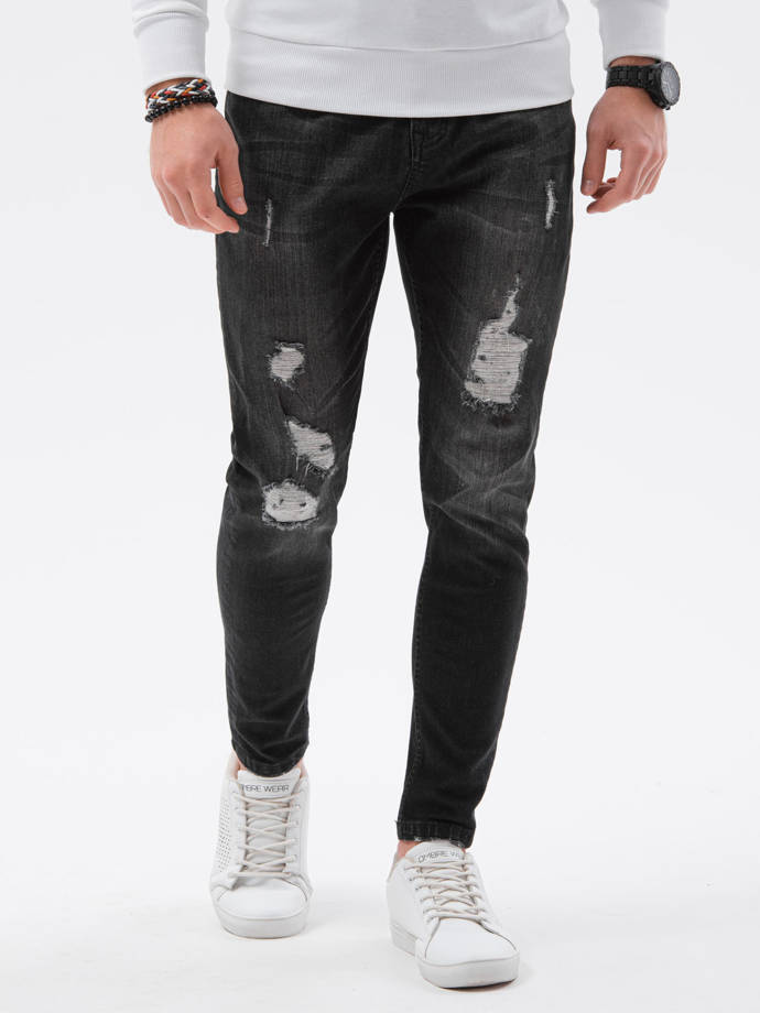 Spodnie męskie jeansowe SLIM FIT P1064 - czarne