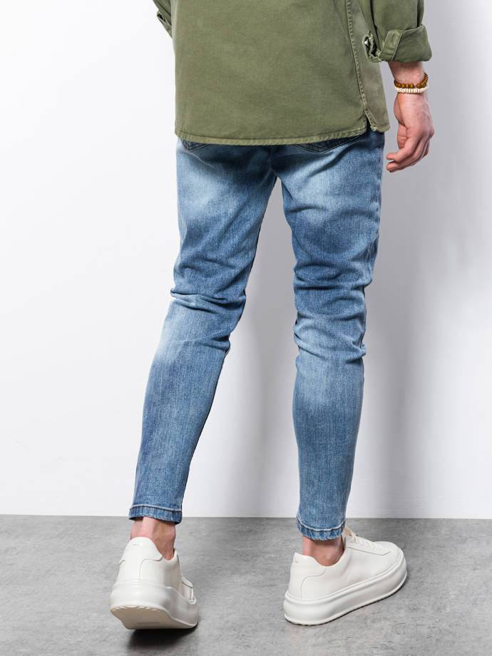 Spodnie męskie jeansowe SLIM FIT P1064 - jasnoniebieskie