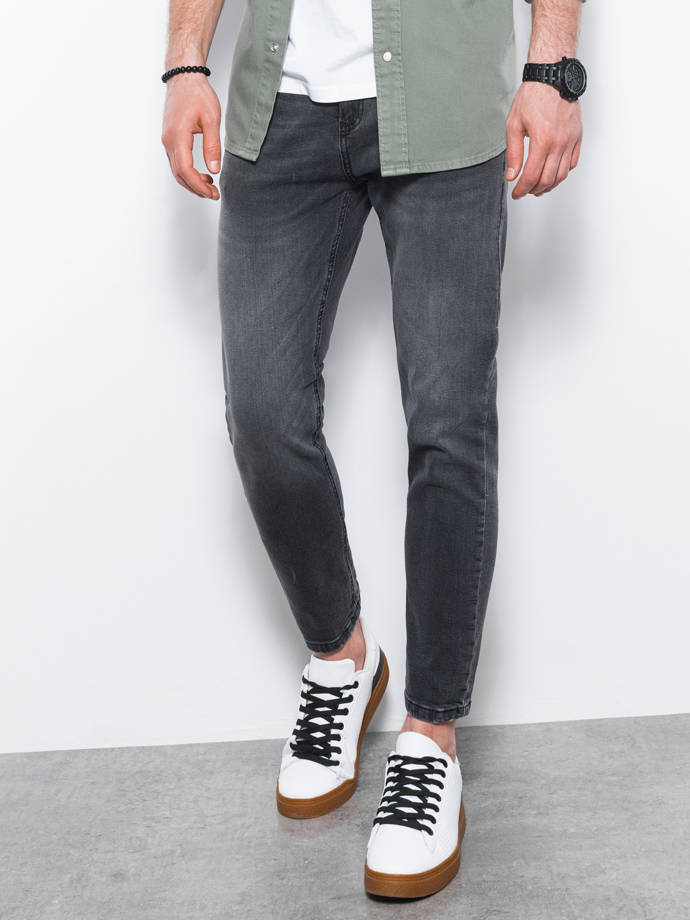 Spodnie męskie jeansowe SLIM FIT P1077 - czarne