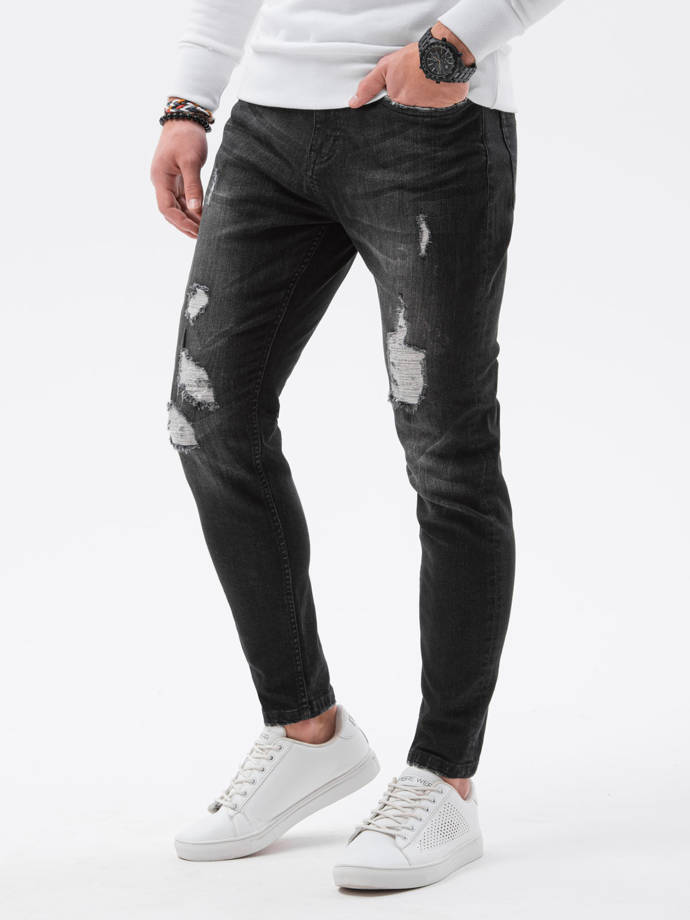 Spodnie męskie jeansowe SLIM FIT - czarne P1064