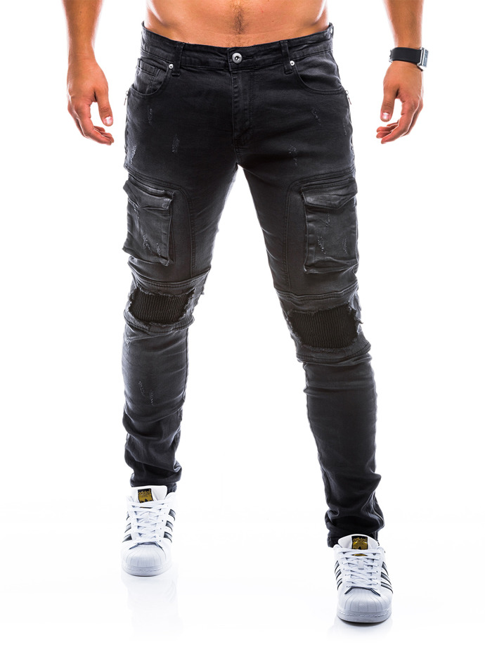 Spodnie męskie jeansowe - czarne P773