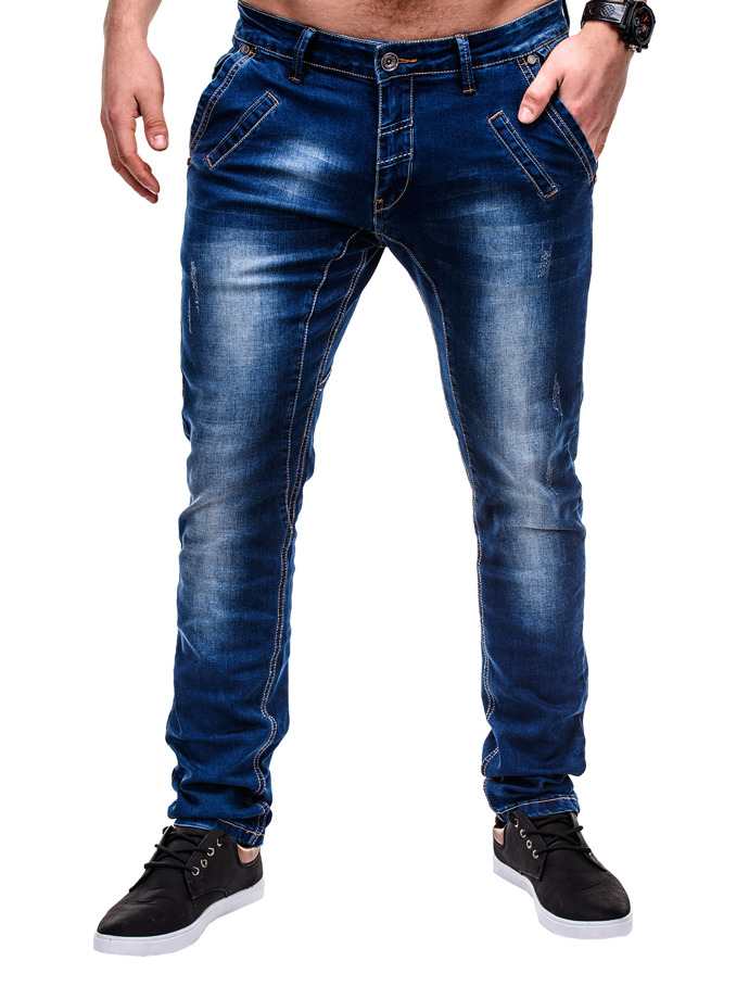 Spodnie męskie jeansowe - granatowe P450
