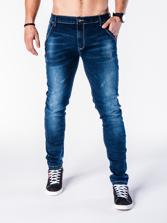 Spodnie męskie jeansowe - granatowe P598