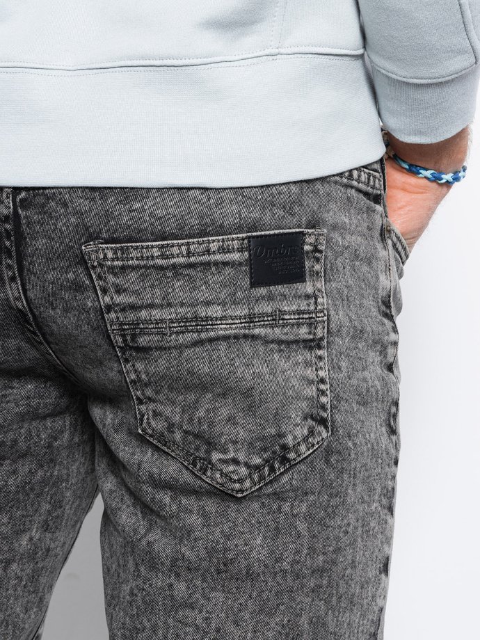 Spodnie męskie jeansowe joggery P1056 - czarne