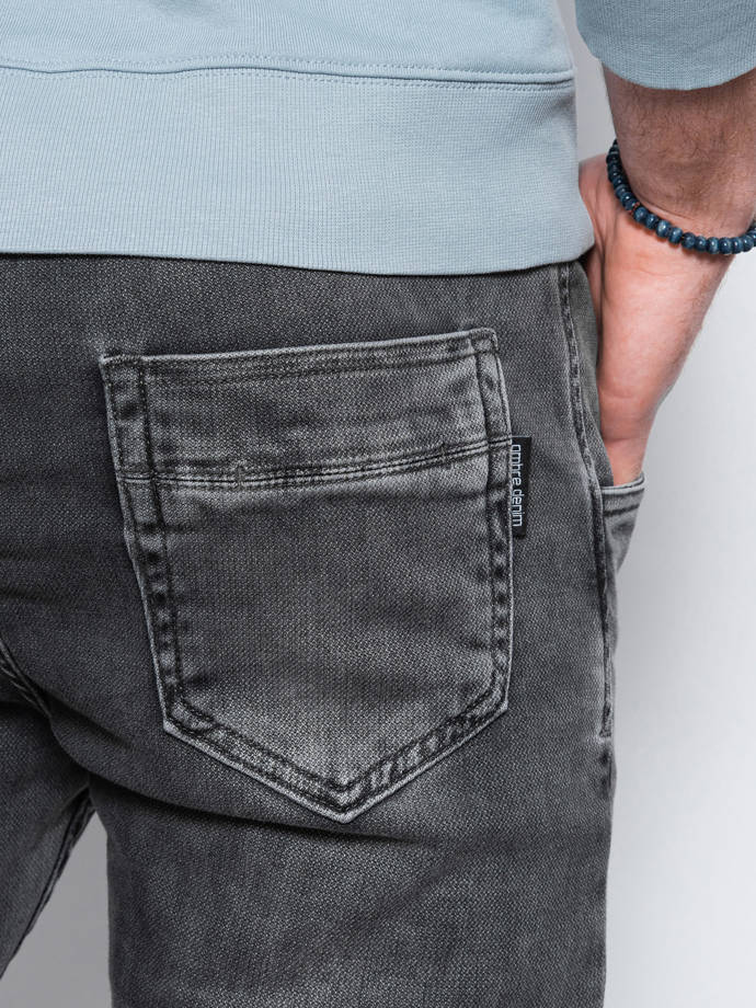 Spodnie męskie jeansowe joggery P907 - szare