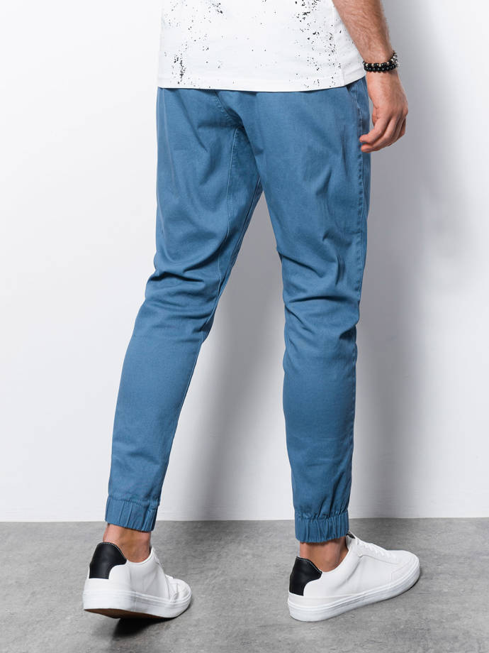 Spodnie męskie joggery P885 - niebieskie