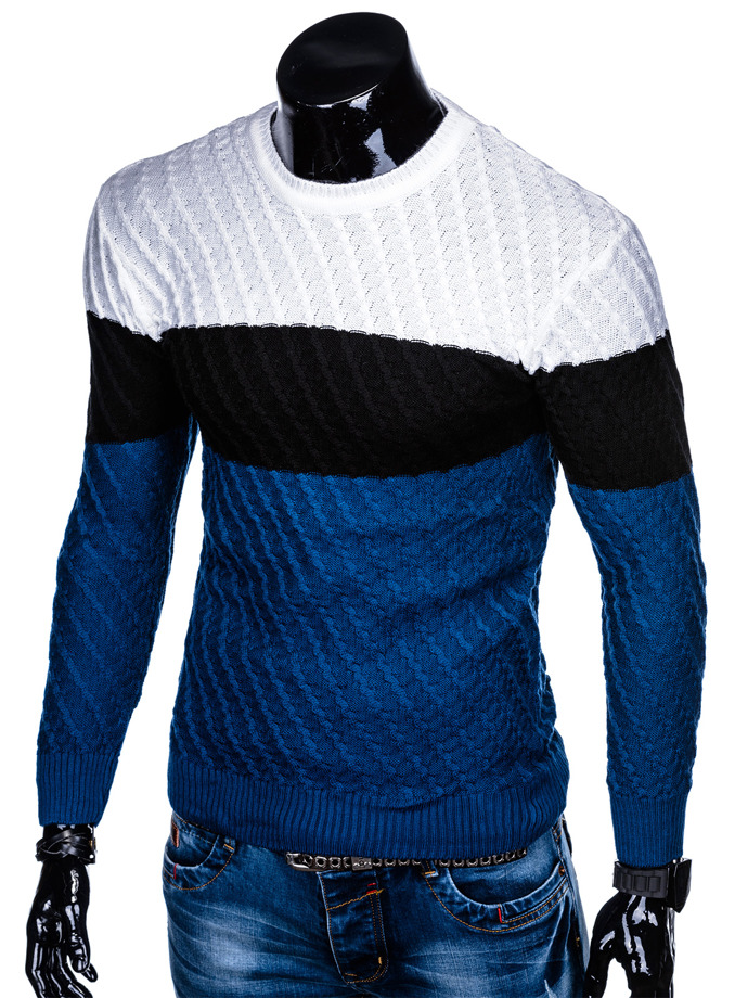 Sweter męski E143 - niebieski