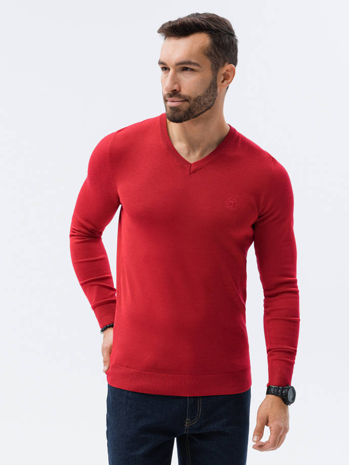 Sweter męski E191 - czerwony