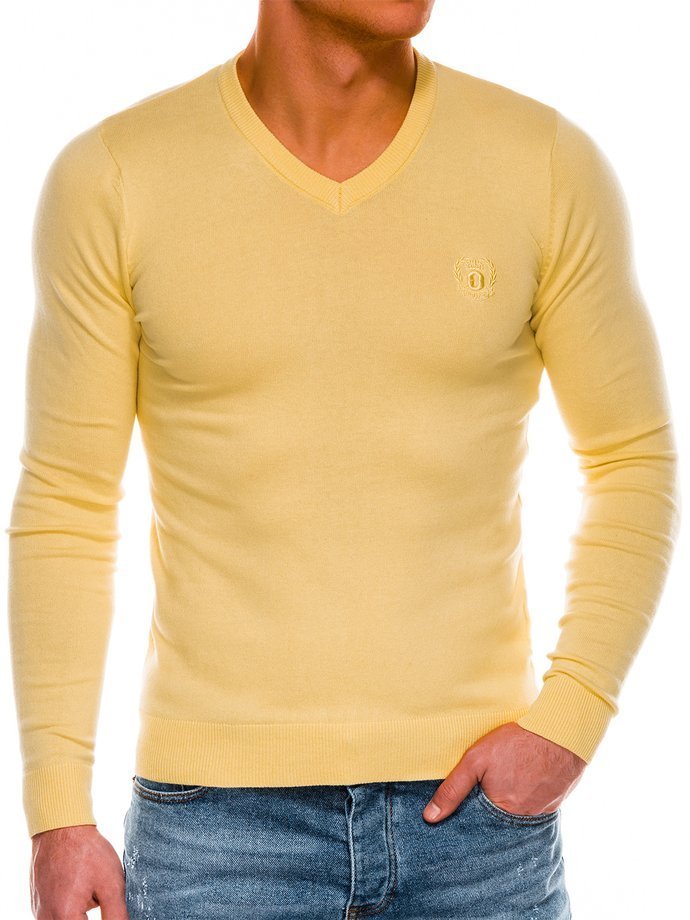 Sweter męski - jasnożółty E74