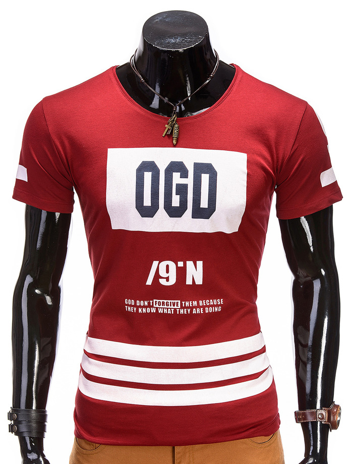 T-shirt - czerwona S413