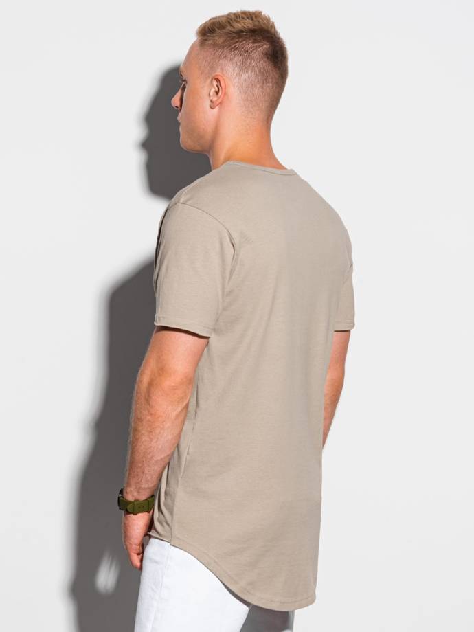 T-shirt męski bawełniany S1384 - popielaty