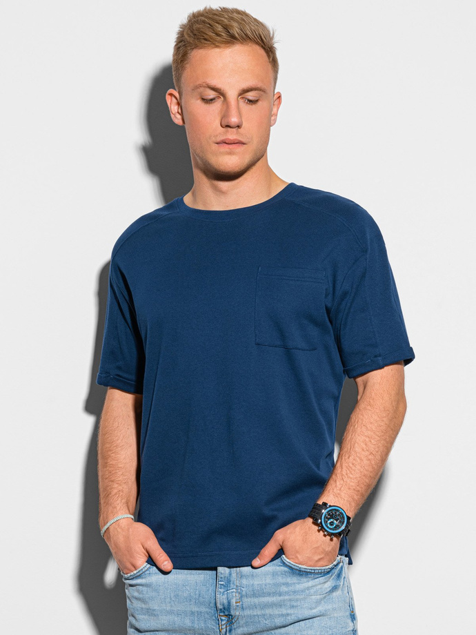 T-shirt męski bawełniany - granatowy S1386