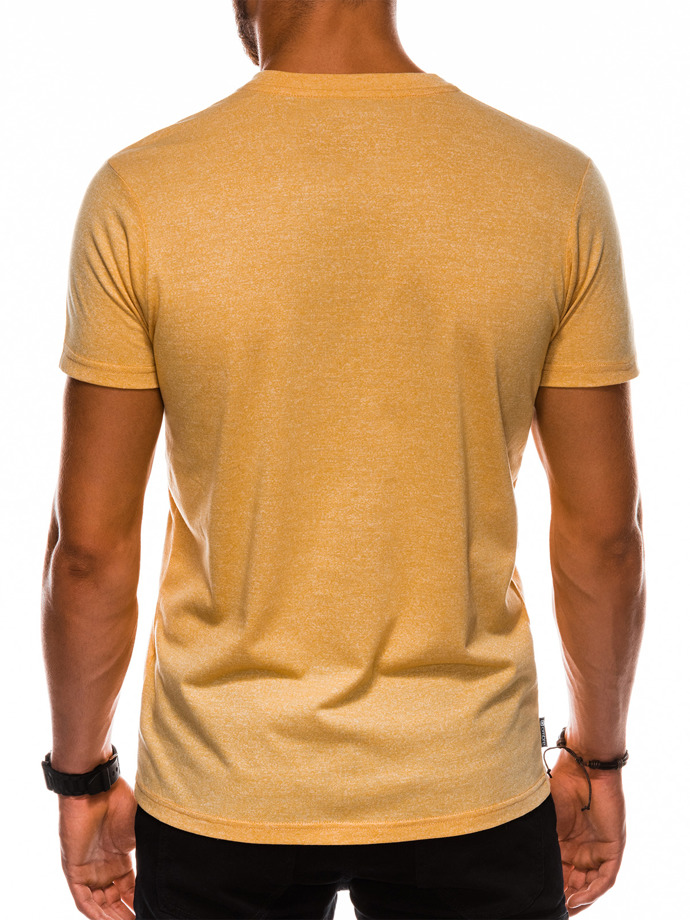 T-shirt męski bez nadruku S1047 - żółty