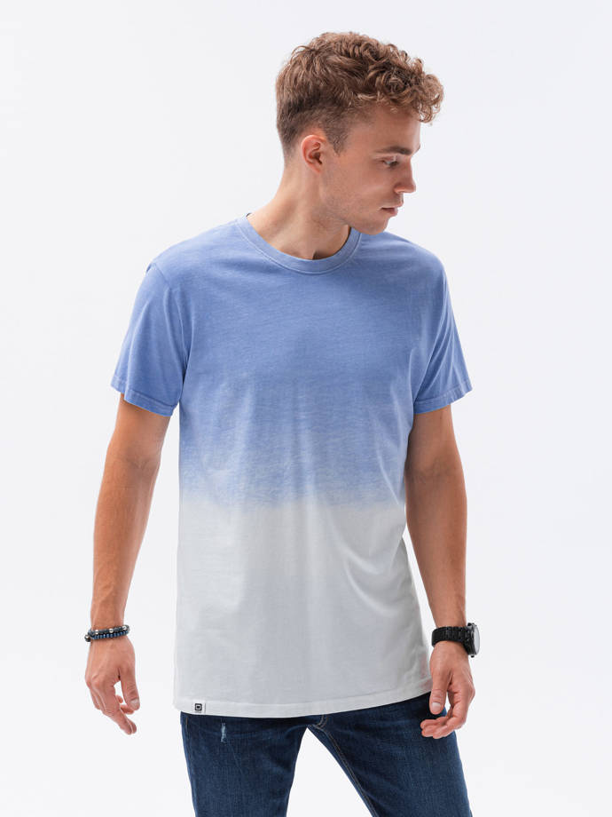 T-shirt męski cieniowany - niebieski V5 S1624