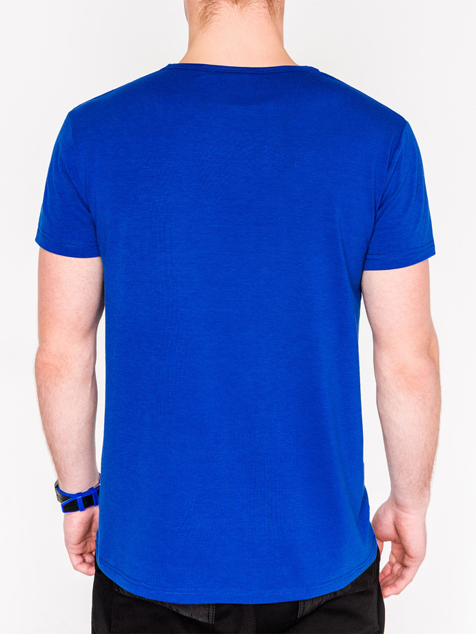 T-shirt męski z nadrukiem S1096 - niebieski