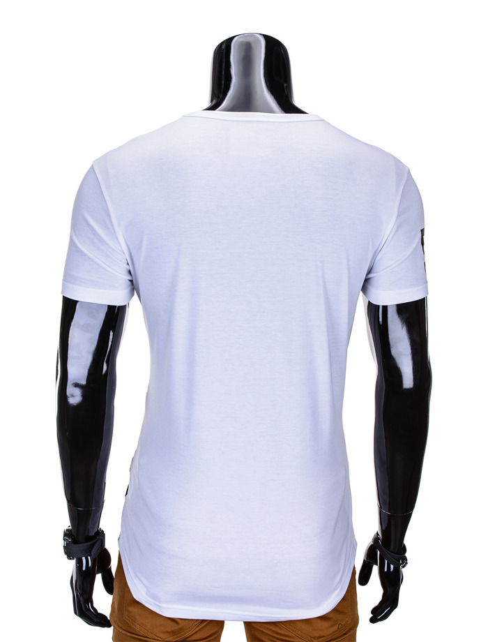 T-shirt męski z nadrukiem S791 - biały