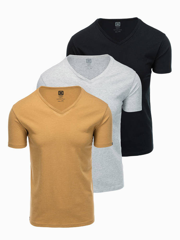 Zestaw koszulek bawełnianych V-NECK 3-pak - mix V15 Z29