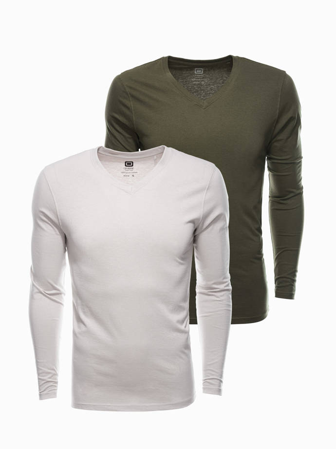 Zestaw longsleeve męski V-NECK - mix 2-pak V5 Z41