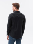 Koszula męska elegancka z długim rękawem K592 - czarny