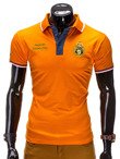 Koszulka polo męska z nadrukiem S505 - pomarańczowa