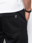 Spodnie męskie dresowe joggery P867 - czarne