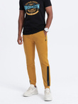 Spodnie męskie dresowe joggery P920 - żółte