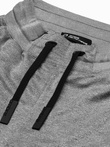 Spodnie męskie dresowe joggery P961 - czarne melanż