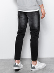 Spodnie męskie jeansowe z dziurami SLIM FIT P1025 - czarne