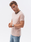 T-shirt męski bawełniany S1385 - brzoskwiniowy