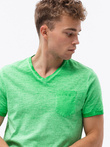T-shirt męski bawełniany S1388 - zielony